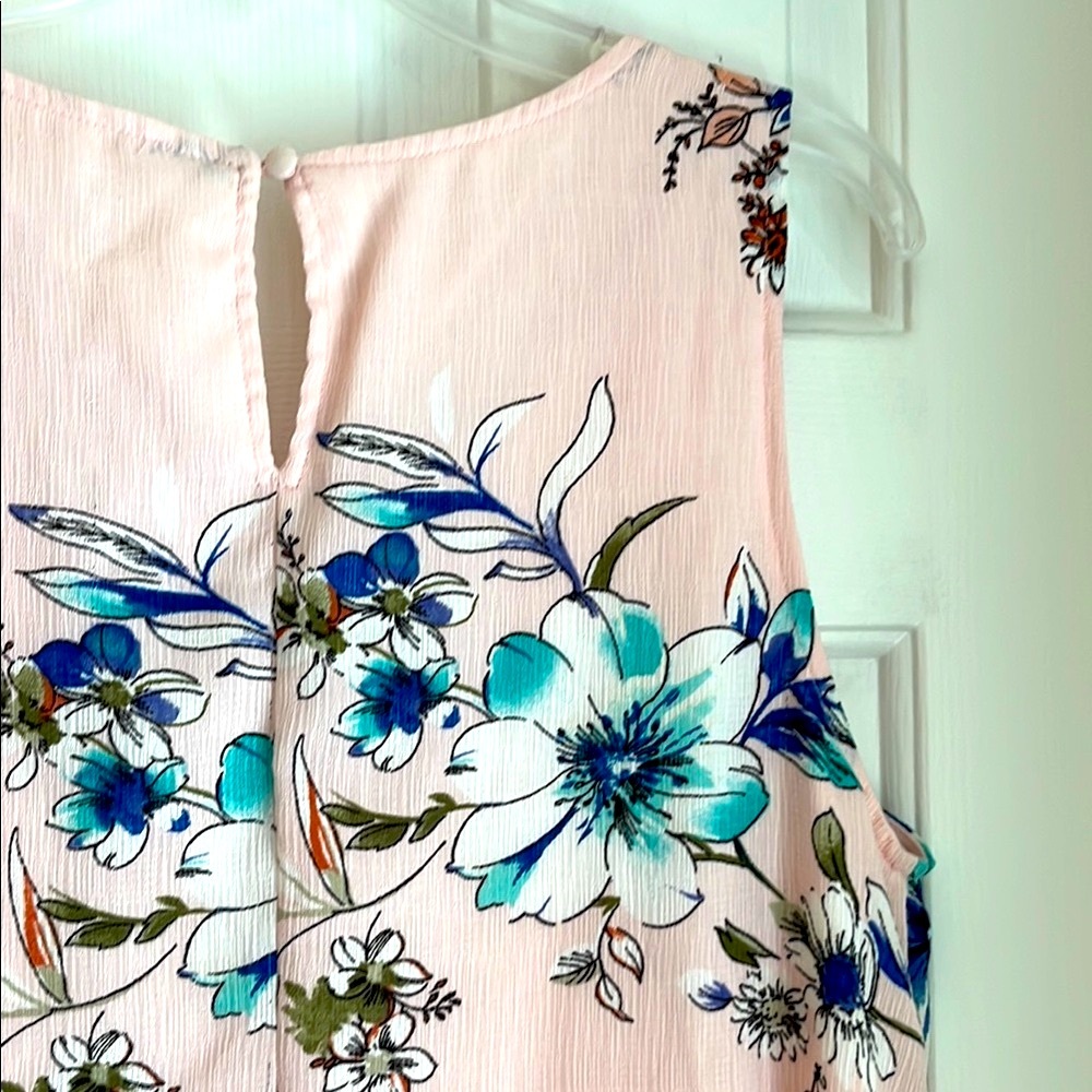 Altar'd State Pink Blue Floral A-Line Sundress V-Neck L - Picture 8 of 11
